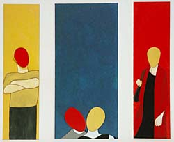 Triptychon Touaregblau